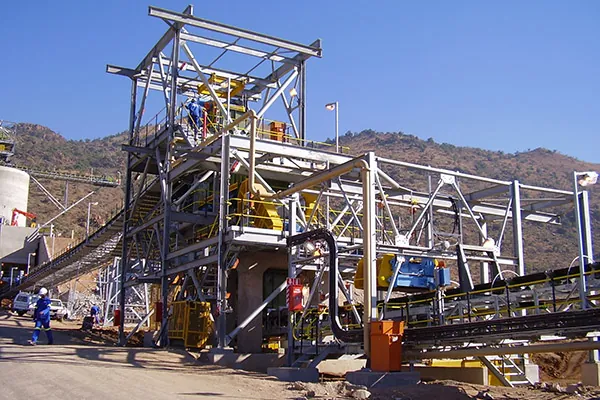 Mineral processing plant during commissioning